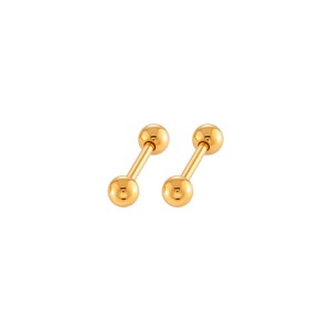1 Paire De Boucles D'Oreilles Piercing Femme En Acier Inoxydable, Étanches, Couleur Or, Style Sphéroïde Simple h5 Image6