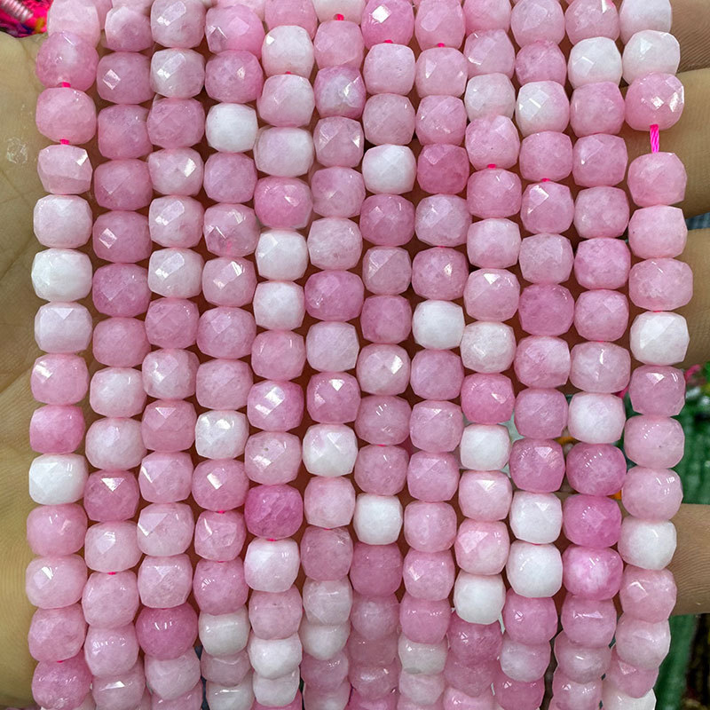 1 Chaîne De Perles De Bijoux En Pierre Naturelle Carrées De La Série Shining (Diamètre : 8 X 8 Mm) Image3
