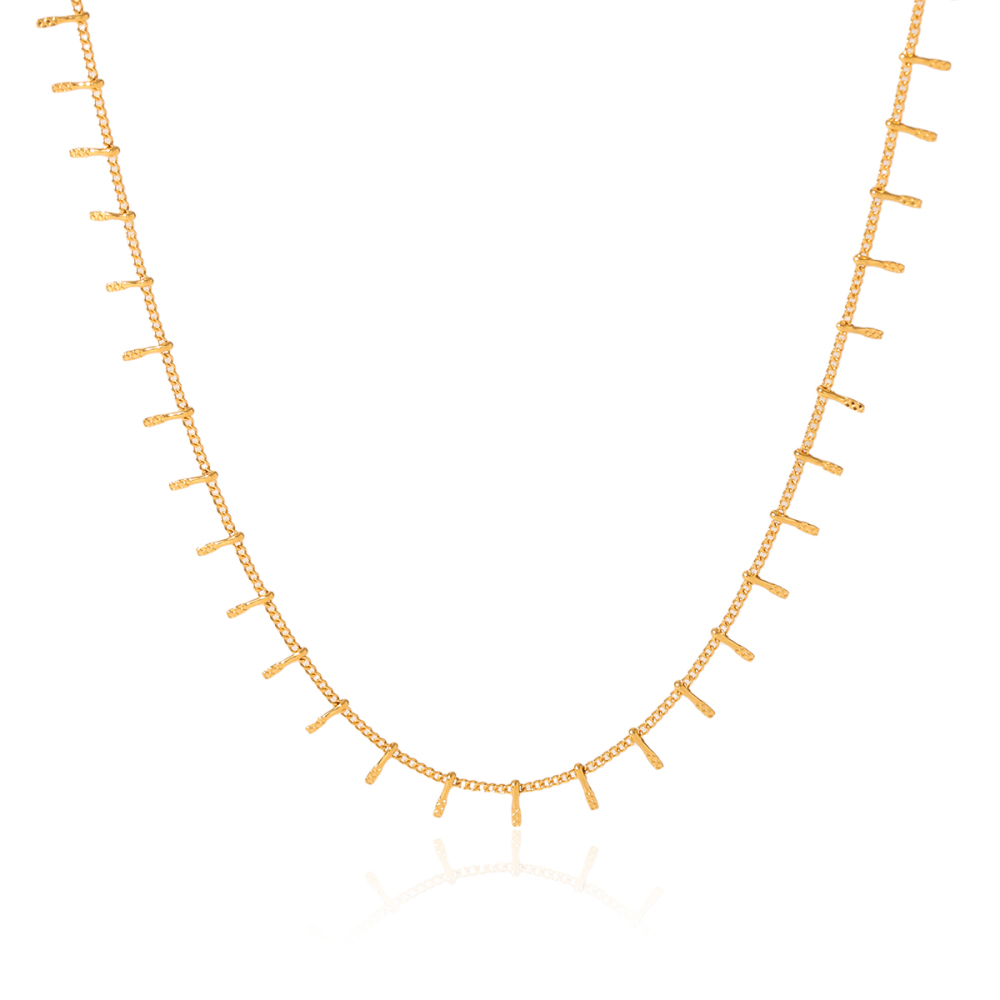 1 Paire De Colliers À Maillons Pour Femme, Collection Simple Series Daily Cross, En Acier Inoxydable Étanche Couleur Or 
