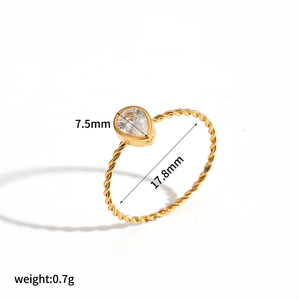Ensemble De 1 Bague Géométrique En Acier Inoxydable Étanche Couleur Or Image4