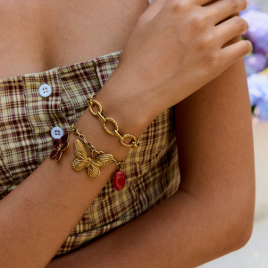 Bracelet Chaîne Femme Simple Series Daily Twist En Acier Inoxydable Étanche Couleur Or (1 Pièce) h5 Image4