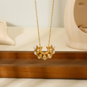 Colliers Pendentifs Géométriques Simples Pour Femmes, En Acier Inoxydable Étanche h5 Image2