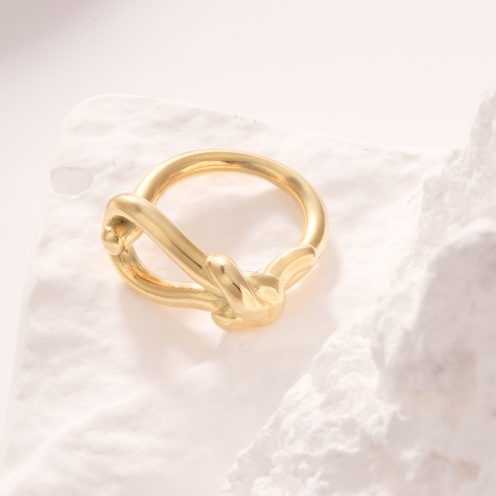 Bague Minimaliste Décontractée En Acier Inoxydable Doré, Étanche, 1 Pièce, Collection Simple Series. h5Image6