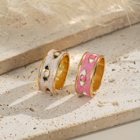 Bague minimaliste œil du diable en acier inoxydable étanche (1 pièce)