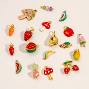 1 Paire De Pendentifs Pour Femmes, Motif Plante Mignonne, En Acier Inoxydable Étanche, Collection Simple h5 Image2