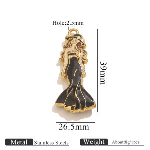 Pendentif Femme Étanche En Acier Inoxydable À Monter Soi-Même (1 Pièce) h5