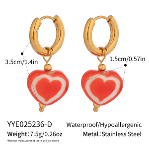1 Paire De Boucles D'Oreilles Pendantes En Forme De Cœur Et De Fleur h5