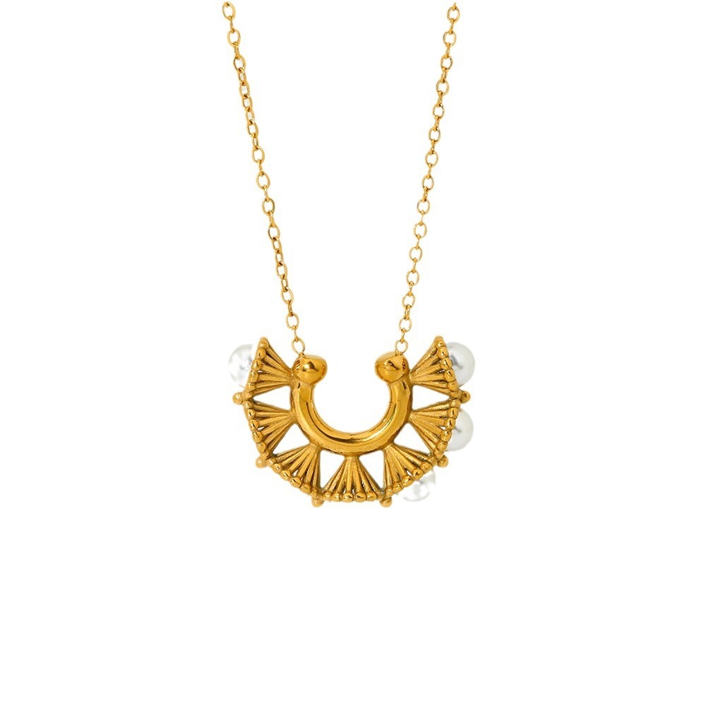 Colliers Pendentifs Géométriques Simples Pour Femmes, En Acier Inoxydable Étanche h5Image5