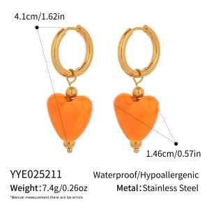 1 Paire De Boucles D'Oreilles Pendantes En Forme De Cœur h5 