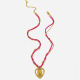 Collier pendentif coeur en cristal rouge 