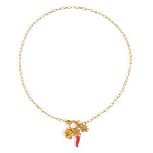 Collier Pendentif Chill Charm En Acier Inoxydable Étanche Couleur Or (1 Pièce) h5 Image5