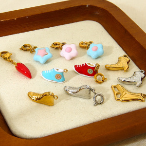 1 Paire De Pendentifs Unisexes Simple Series Daily Star En Acier Inoxydable Étanche Couleur Or h5 Image4