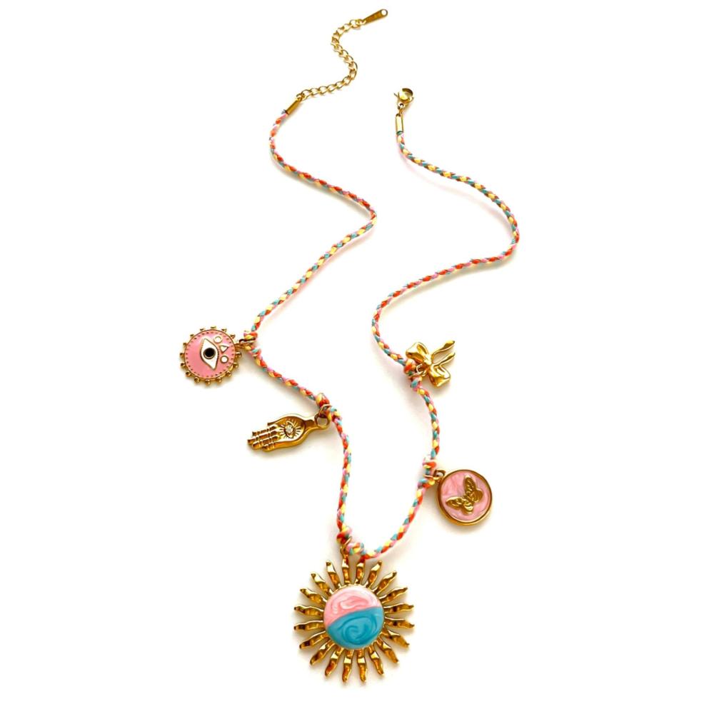 Collier Pendentif Tournesol En Acier Inoxydable Étanche Couleur Or Image5