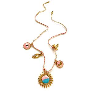 Collier Pendentif Tournesol En Acier Inoxydable Étanche Couleur Or h5 Image5
