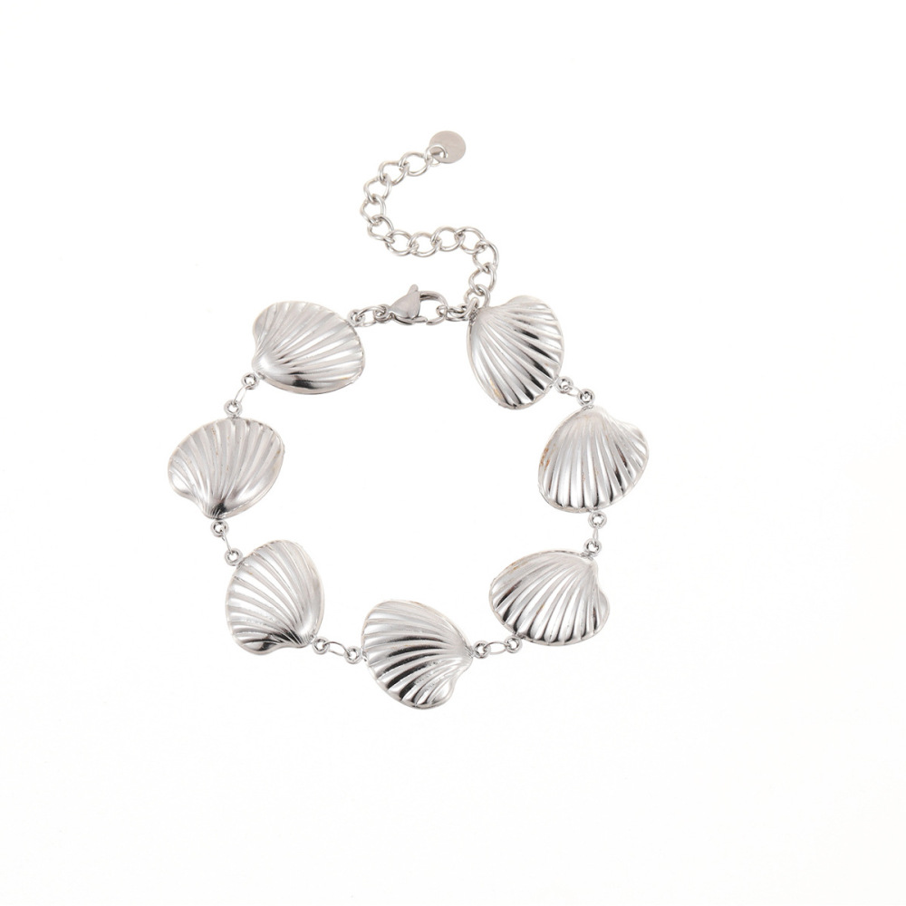 1 Paire De Bracelets À Chaîne Pour Femme En Acier Inoxydable Couleur Or, Motif Tortue De Vacances, Série Romantique Image4