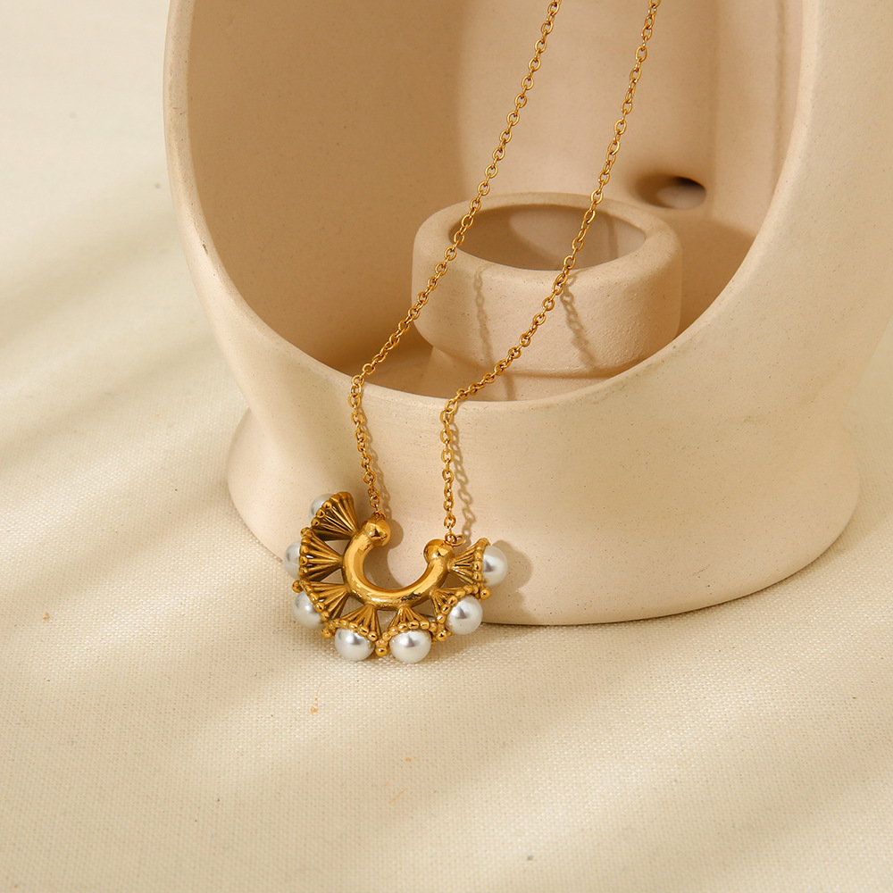 Colliers Pendentifs Géométriques Simples Pour Femmes, En Acier Inoxydable Étanche h5Image4