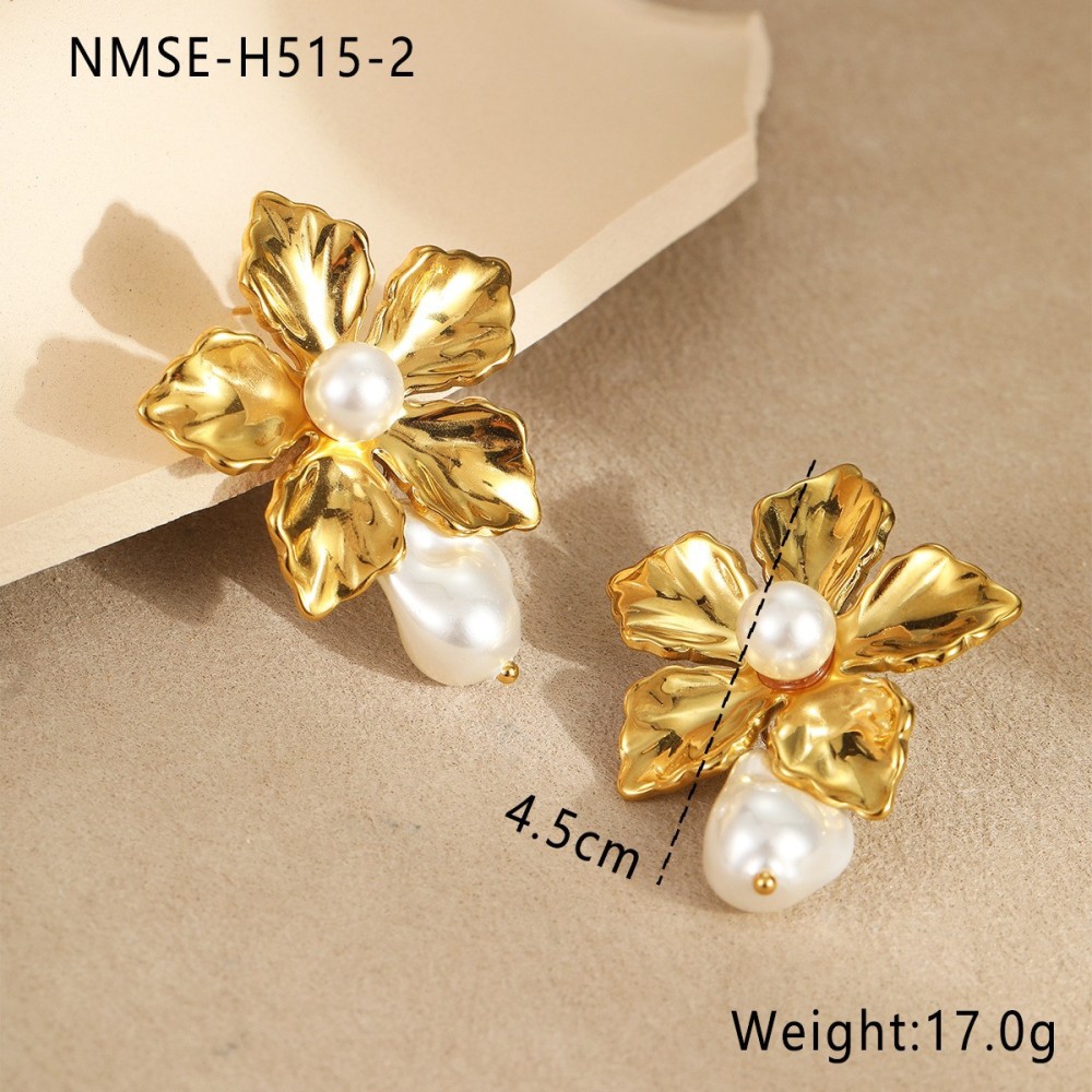 Boucles D'Oreilles Pendantes Pour Femmes, Collection Daily Flower, En Acier Inoxydable Étanche, De La Gamme Luxurious Series 