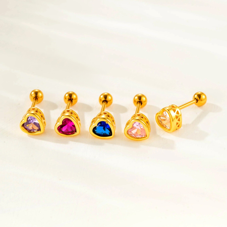 Boucles d'oreilles piercing classiques en cuivre et zircon pour femme, 1 pièce