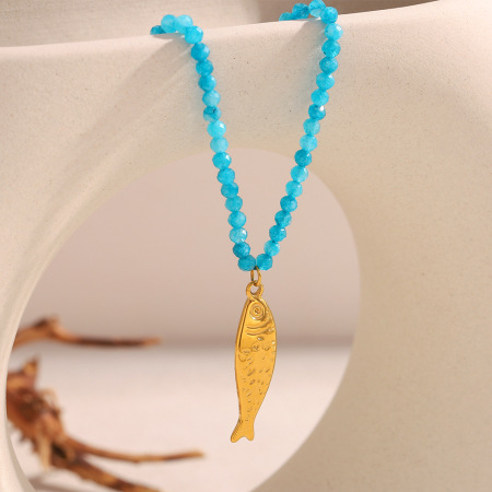1 paire de colliers pendentifs classiques soleil/lune en acier inoxydable étanche pour femmes, collection Simple Series 2