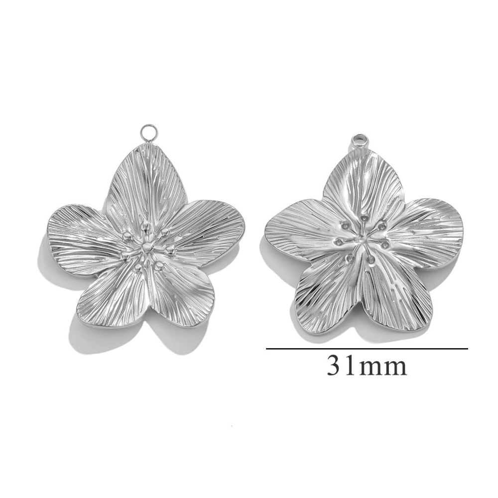 Pendentif Femme Étanche En Acier Inoxydable À Motif Floral (1 Pièce) 