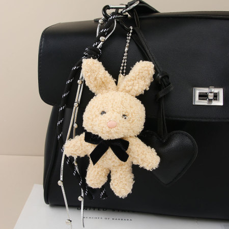 Charms de sac pour femme en polyester, adorables lapins en peluche