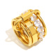 Bague multicouche en zircon - or/numéro 6 