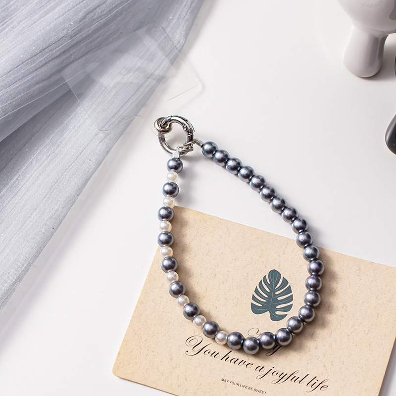 1 Bracelet De Téléphone En Aluminium Avec Perles Argentées De La Série Modern