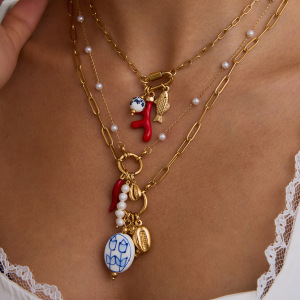 Collier Pendentif Femme En Acier Inoxydable Doré, Motif Coquillage, Collection Romantique (1 Pièce) h5 Image3