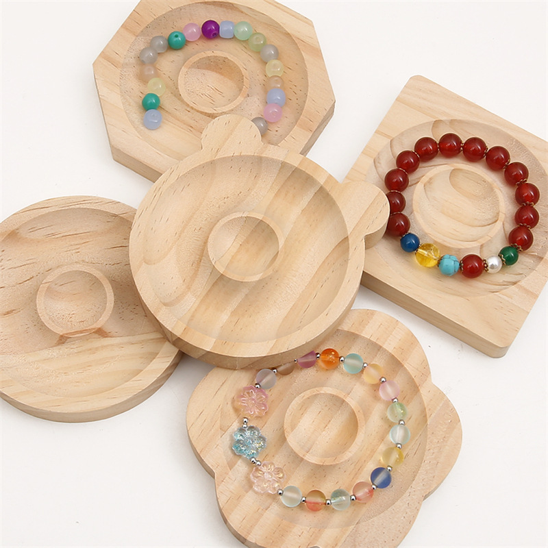 Série Simple Outils De Travail De Bijoux En Bois De Couleur Unie Pour Tous Les Jours Image5