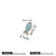 Pendentif goutte d'huile double face en or - petit poisson bleu Image54