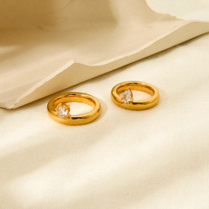 Bague Femme Étanche En Acier Inoxydable, Forme Goutte Simple h5 Image3