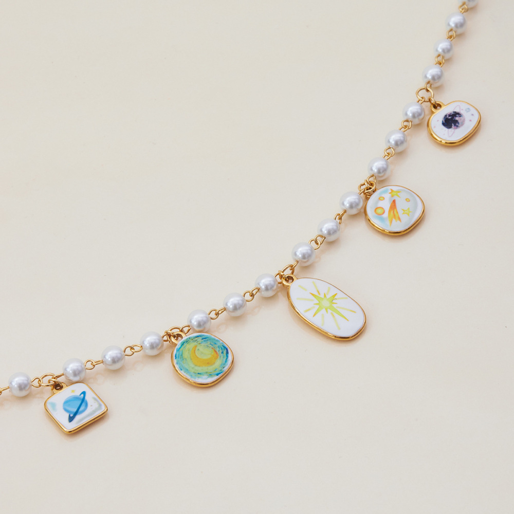 Collier Pendentif Femme En Acier Inoxydable Doré, Motif Étoile Romantique Et Élégante (1 Pièce) Image7