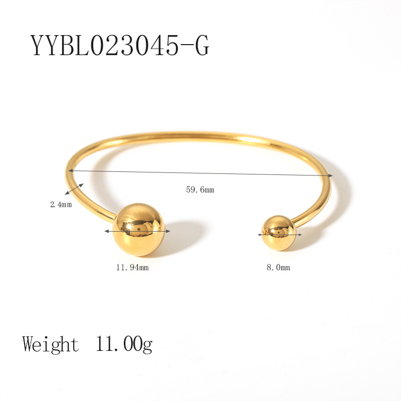 Bracelet Simple En Acier Inoxydable Étanche Couleur Or (1 Pièce)