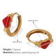 Petites boucles d'oreilles goutte d'huile rouge Image11
