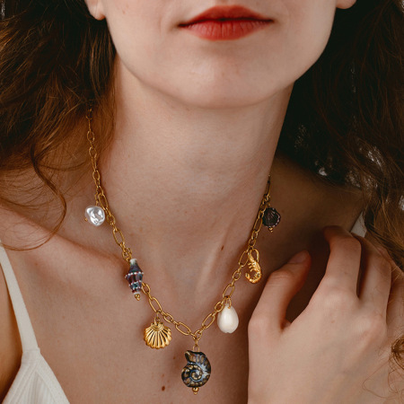 Colliers pendentifs pour femmes en acier inoxydable étanche, motif tortue de vacances, collection classique