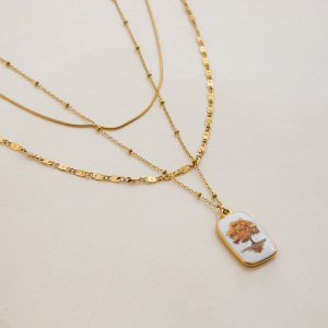 Collier Pendentif Rétro Arbre Pour Femme, En Acier Inoxydable Étanche, Couleur Or (1 Pièce) h5 Image5