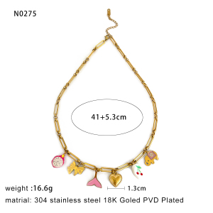 Collier Pendentif Étanche En Acier Inoxydable Couleur Or (1 Pièce) h5 Image2