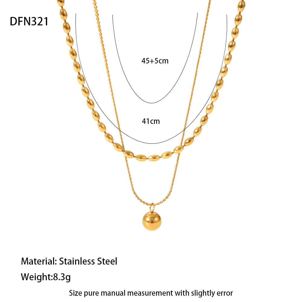1 Paire De Colliers Superposés Géométriques Simples Pour Femme, En Acier Inoxydable Étanche, À Porter Au Quotidien