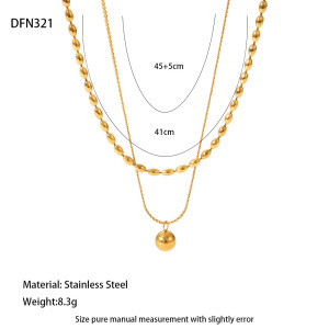 1 Paire De Colliers Superposés Géométriques Simples Pour Femme, En Acier Inoxydable Étanche, À Porter Au Quotidien h5