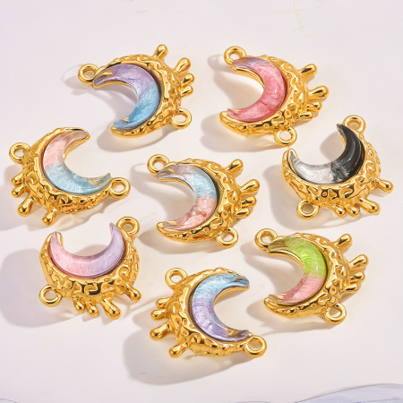 Pendentif lune en acier inoxydable étanche pour femme (1 pièce)