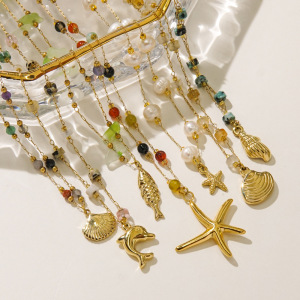 Colliers De Perles Élégants En Acier Inoxydable Imperméables Pour Femmes, Collection Romantique h5 Image2