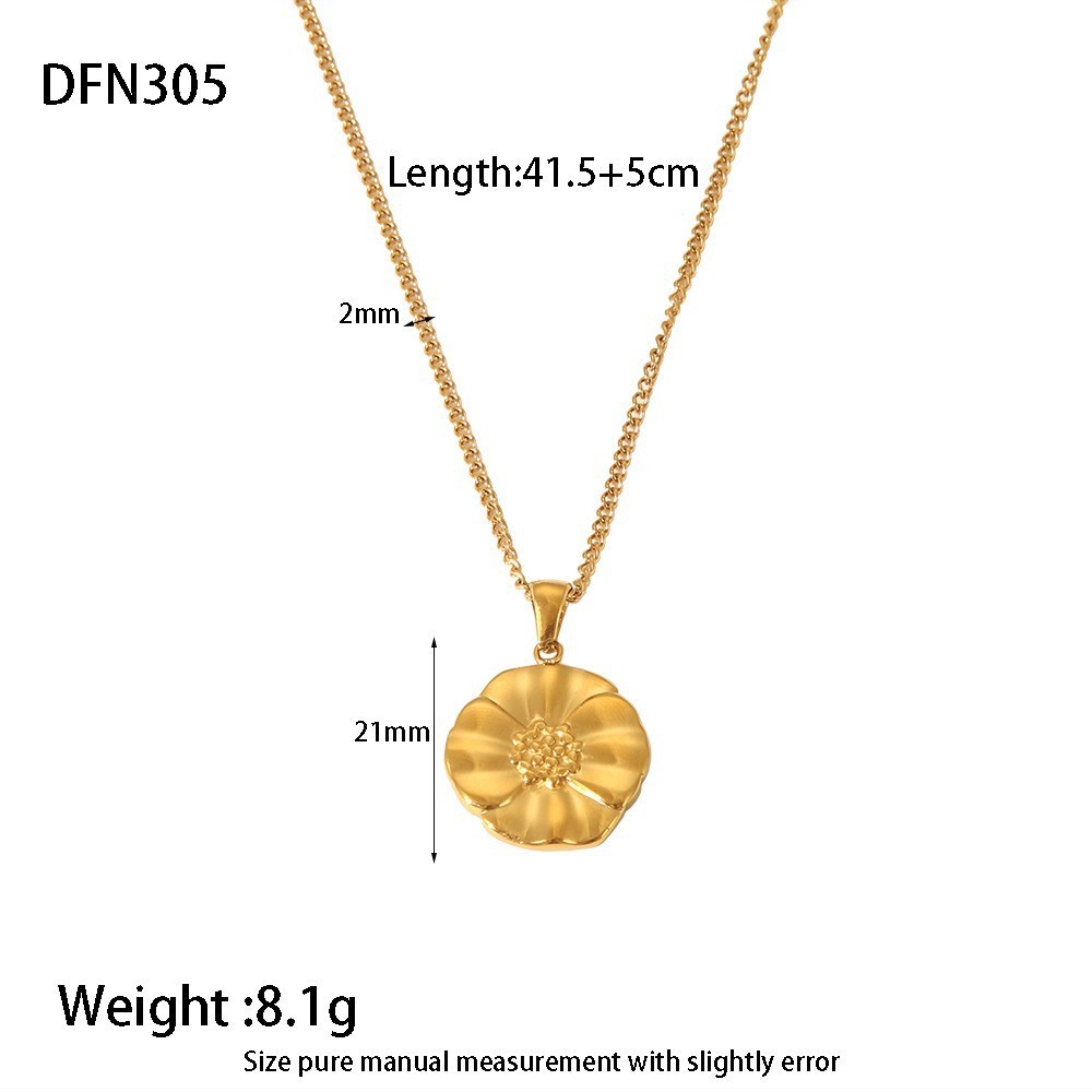 Colliers Pendentifs Pour Femmes Daily Chain En Acier Inoxydable Étanche Couleur Or