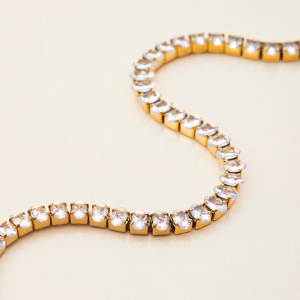 Bracelet À Maillons Pour Femme, 1 Pièce, Série Luxueuse, Haut De Gamme, Géométrique, En Acier Inoxydable, Étanche, Couleur Or h5 Image7