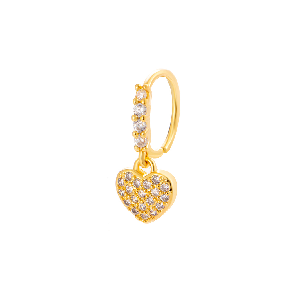 1 Pièce De Piercing De Nez En Zircon Couleur Cuivre Doré 