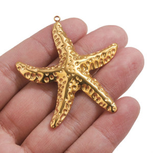 Pendentif Femme Étanche En Acier Inoxydable, Motif Étoile De Mer, À Faire Soi-Même (1 Pièce) h5 Image3