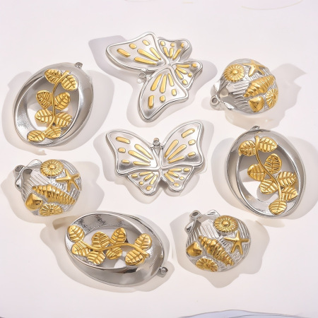 Pendentif papillon de luxe en acier inoxydable étanche pour femme (1 pièce)