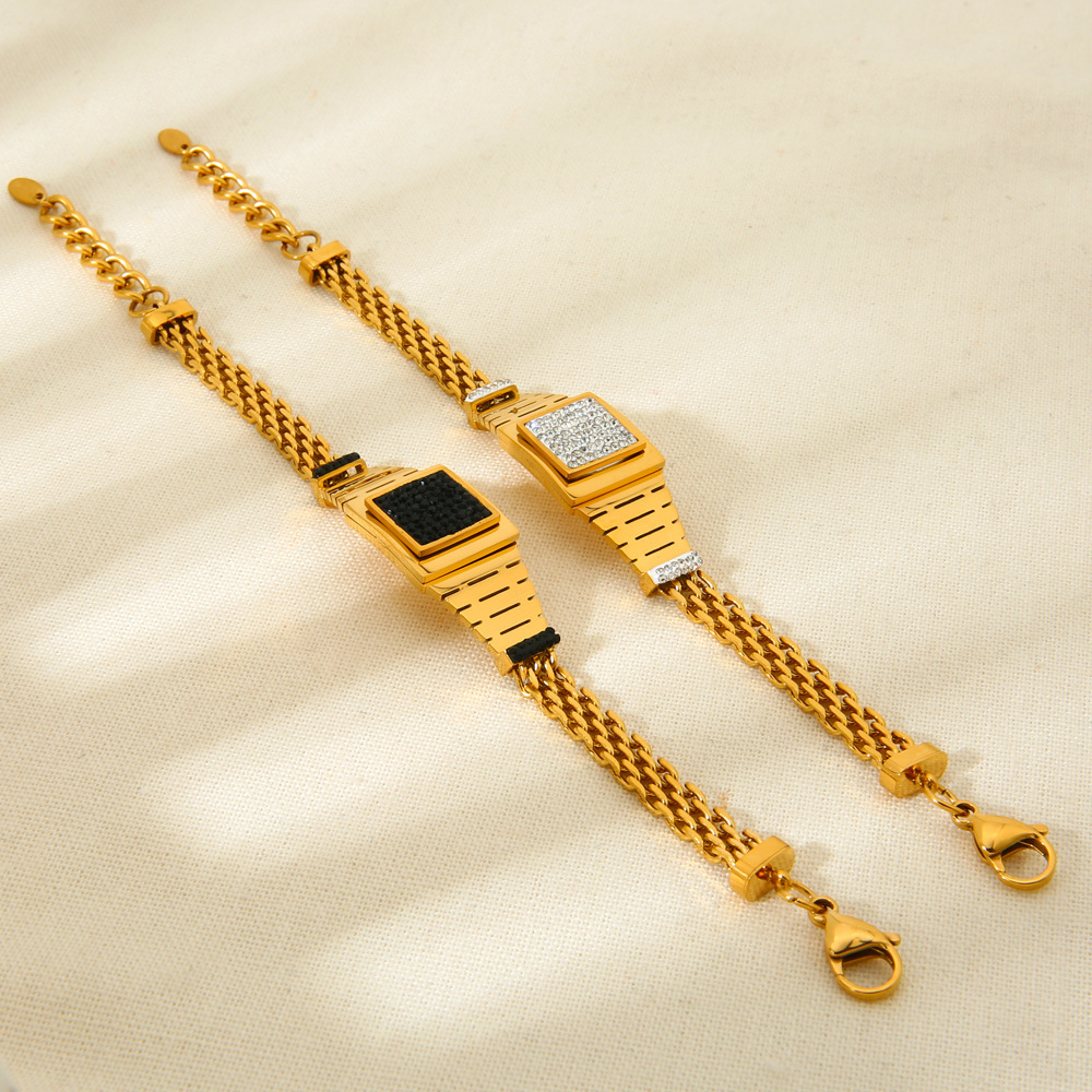 Bracelets Pour Femmes Simple Series Classic Geometric En Acier Inoxydable Étanches Image4