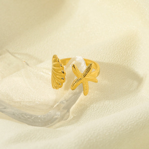 Bagues Ajustables Pour Femmes, En Acier Inoxydable, Étanches, En Forme De Tortue, Collection Romantique « Vacances ». h5 Image3