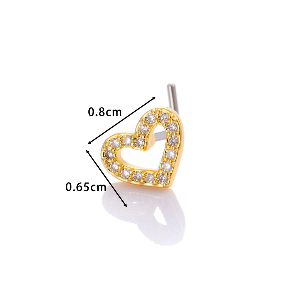 1 Pièce De Piercing De Nez En Zircon Couleur Cuivre Doré Image2