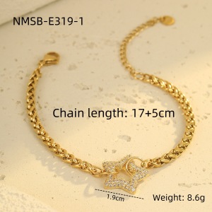 Bracelets À Maillons Géométriques Doux En Acier Inoxydable Étanche Couleur Or Pour Femmes h5